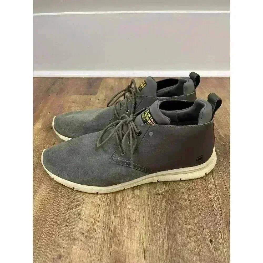 G-Star Raw Men's Hi-Top Suede Dark Gray Sneakers Size 12 Chukka Shoes